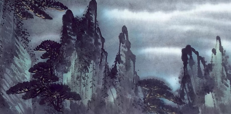 手绘山水风景中国风国画H5背景jpg高清背景_新图网 https://ixintu.com 国画山水 国画风景 国画背景 山水 山水背景 山水风景 山水国画 国画 风景山水 风景背景