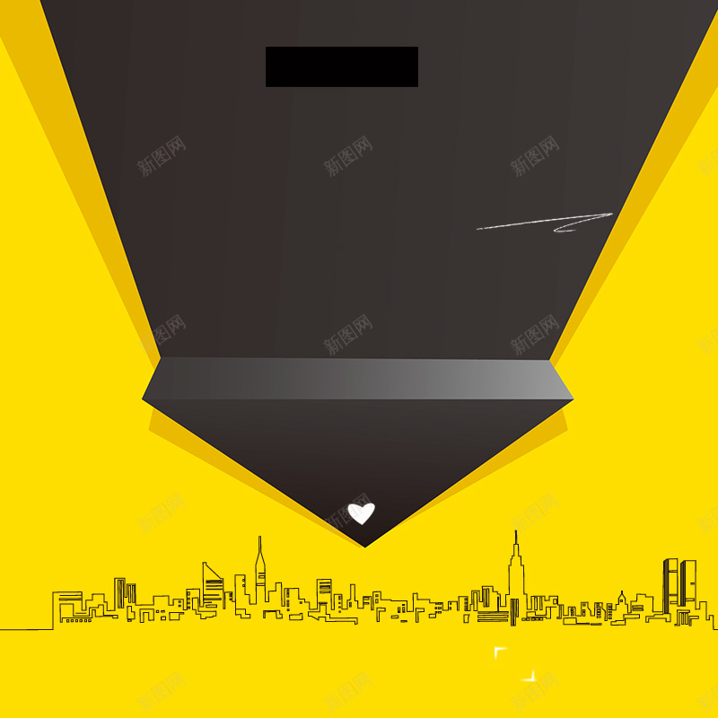 扁平黄底黑色箭头背景psd设计背景_新图网 https://ixintu.com 扁平 黄底 黑色 箭头 主图 渐变 几何