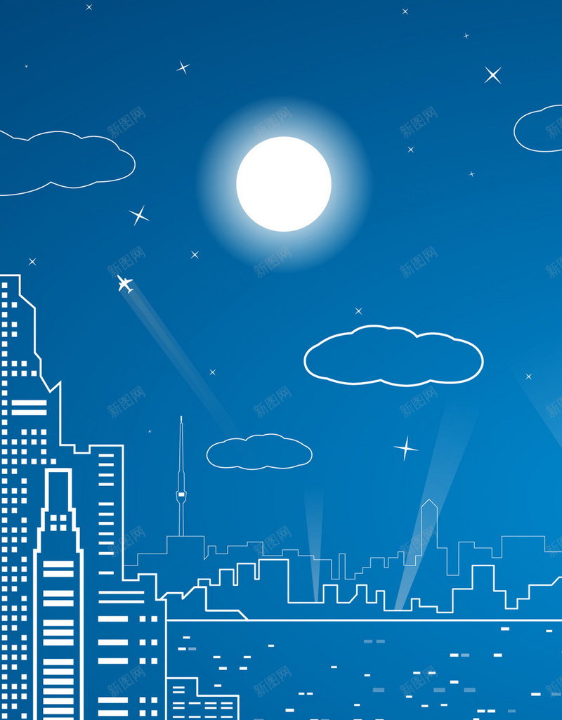城市建筑背景jpg设计背景_新图网 https://ixintu.com 手机背景 城市 科技 线描 蓝色 APP背景 H5背景 H5 h5 科幻 商务