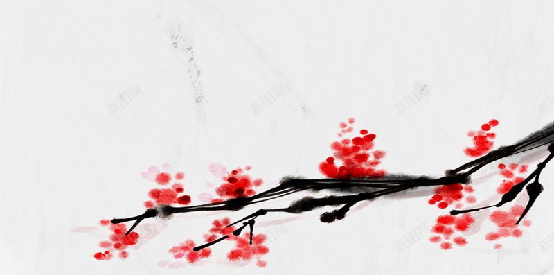 水墨梅花PSD分层H5背景素材jpg设计背景_新图网 https://ixintu.com 水墨 梅花 纯色背景 PSD分层 H5背景素材