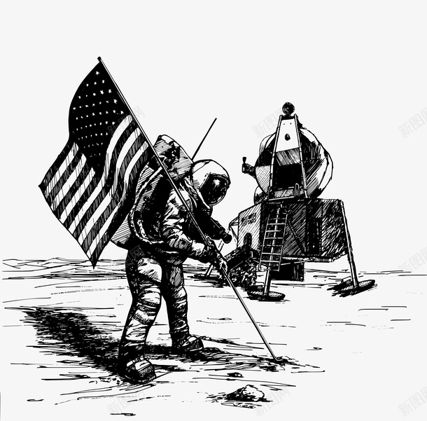 太空宇航员插画png免抠素材_新图网 https://ixintu.com 宇航员插图 太空 宇航员 外太空插画