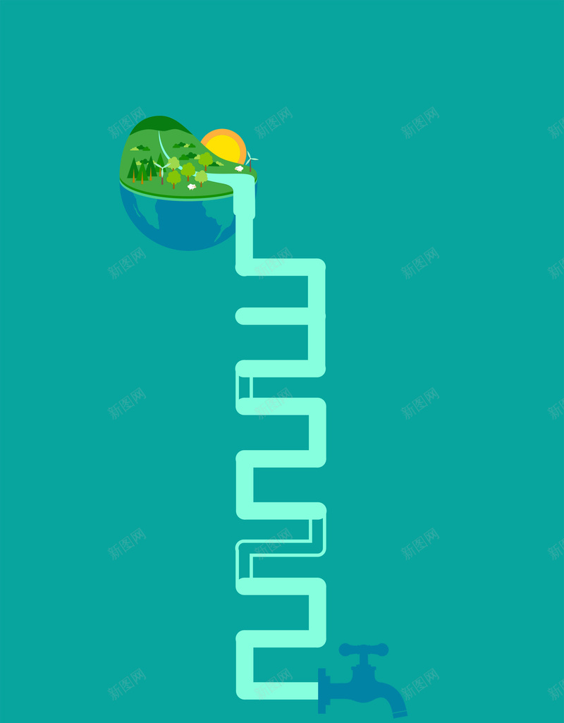 节约水资源海报背景素材jpg设计背景_新图网 https://ixintu.com 宣传海报 地球 水源 绿色 节约 水资源 节约用水 保护环境