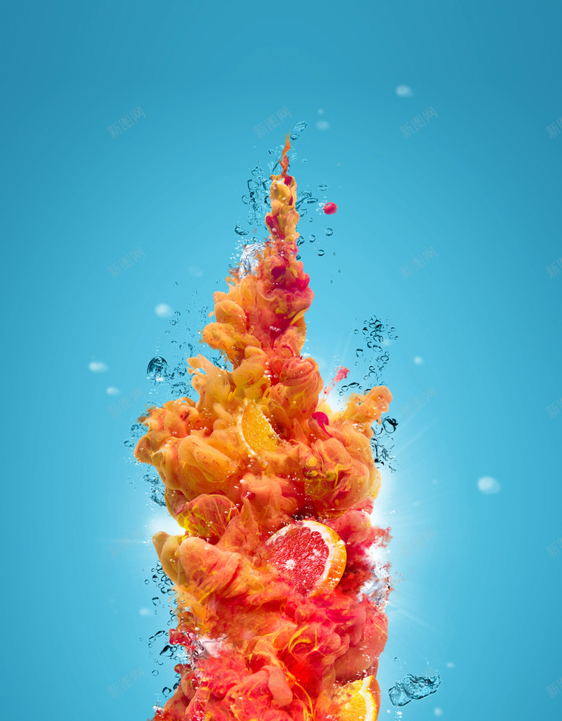 创意烟雾和水果jpg设计背景_新图网 https://ixintu.com 五彩 彩色 炫彩 绚丽 色彩 H5背景 渐变 H5 h5