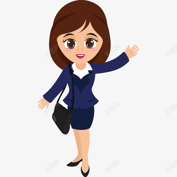卡通女职员PNG下载ai免抠素材_新图网 https://ixintu.com 卡通 女职员 卡通人物 人物介绍 矢量人物 人物插画
