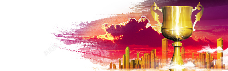 企业文化背景bannerjpg设计背景_新图网 https://ixintu.com 城市建筑 水墨背景 商务 奖杯 白云 海报banner 大气