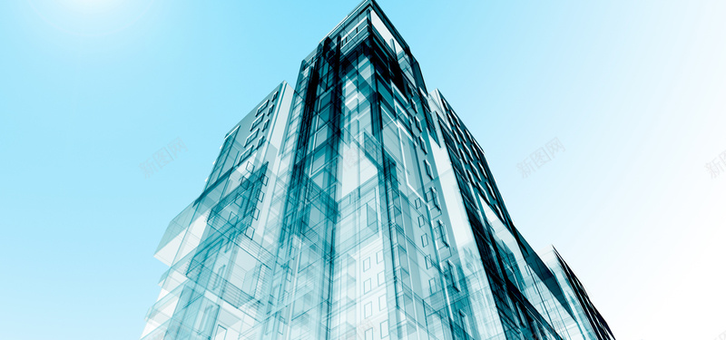高楼科技科幻青色建筑海报背景jpg设计背景_新图网 https://ixintu.com 大厦 模型 电子 科技 高楼 青色 建筑 天空 渐变 海报