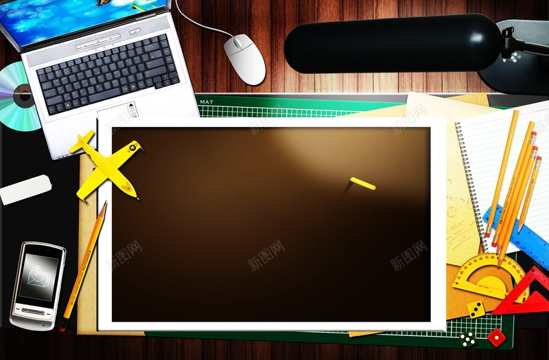 文具用品高清背景psd设计背景_新图网 https://ixintu.com 学习用品 文具用品 生活百科 文具 电脑 铅笔 尺子 飞机模型 笔记本 台灯 海报 平面 广告 背景 PSD 素材 模板