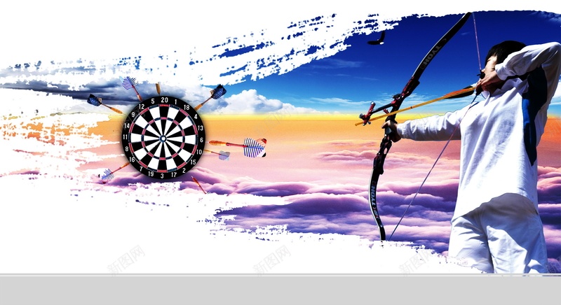 射箭高清背景jpg设计背景_新图网 https://ixintu.com 商务 射箭 海报 目标 靶子 背景