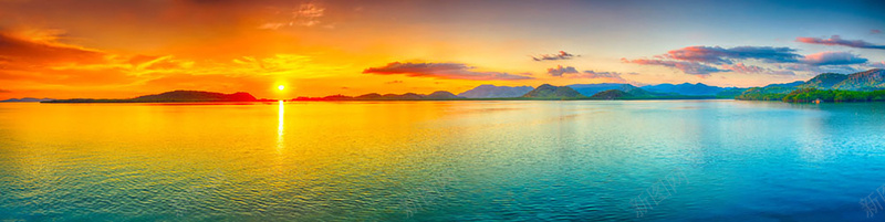 大海黄昏夕阳美景图片jpg设计背景_新图网 https://ixintu.com 海报banner