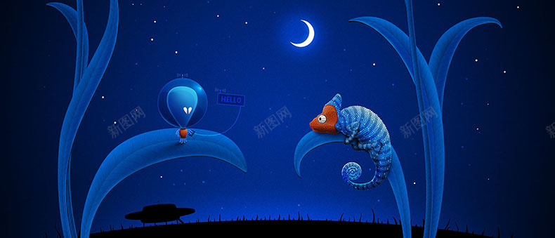 科幻变色龙psd设计背景_新图网 https://ixintu.com 详情页海报 蓝色背景 变色龙 科技 酷炫 科技感 科技风 高科技 科幻 商务