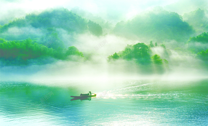 山水水墨图jpg设计背景_新图网 https://ixintu.com 中国风 山峰江水 水墨画幸福