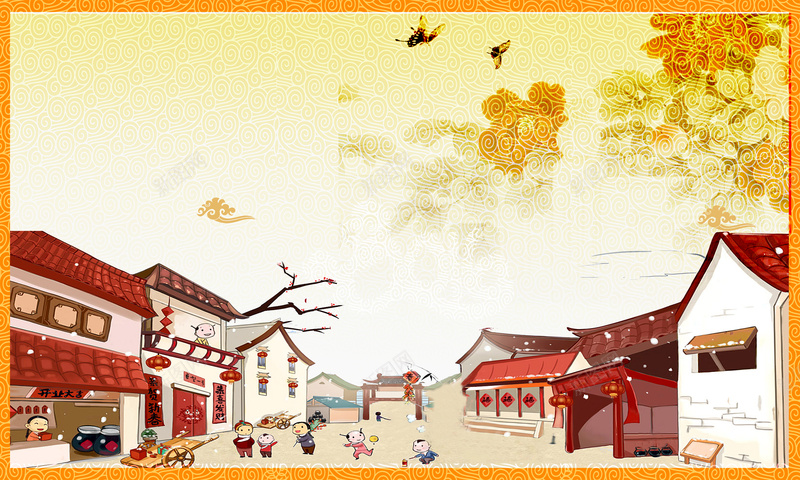 元宵节百姓生活海报psd设计背景_新图网 https://ixintu.com 元宵节 扁平 卡通 文艺 小清新 开心 童趣 手绘