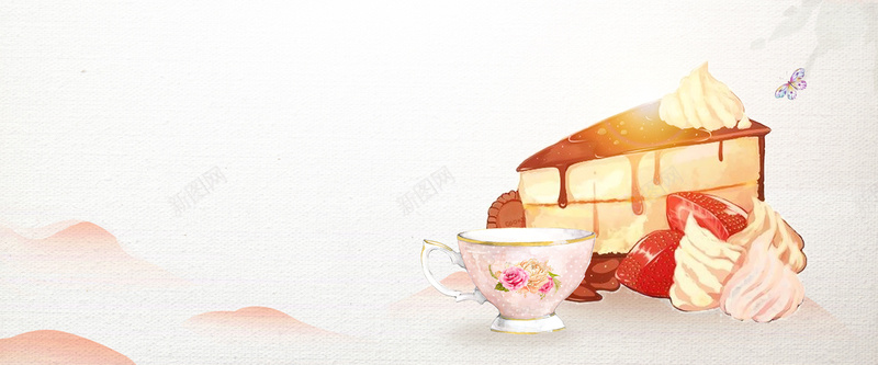 甜品手绘灰色bannerpsd设计背景_新图网 https://ixintu.com 甜品 糕点 下午茶 蛋糕 促销 折扣 优惠 美食 食物 手绘 灰色 banner