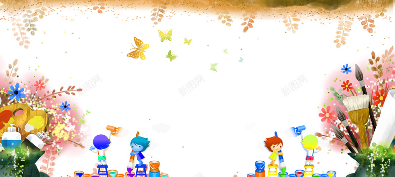 寒假绘画童趣海报bannerpsd设计背景_新图网 https://ixintu.com 寒假 绘画 童趣 海报 banner 开心 卡通 手绘