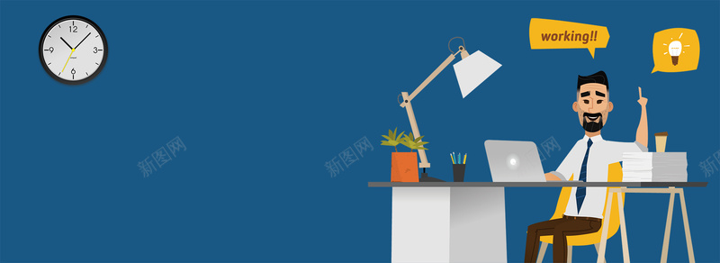 教师办公简约手绘扁平蓝色bannerpsd设计背景_新图网 https://ixintu.com 教师节 教师节礼物 教师节贺卡 教师节手抄报 教师节海报 感恩教师 上课 教书 910 九月十日
