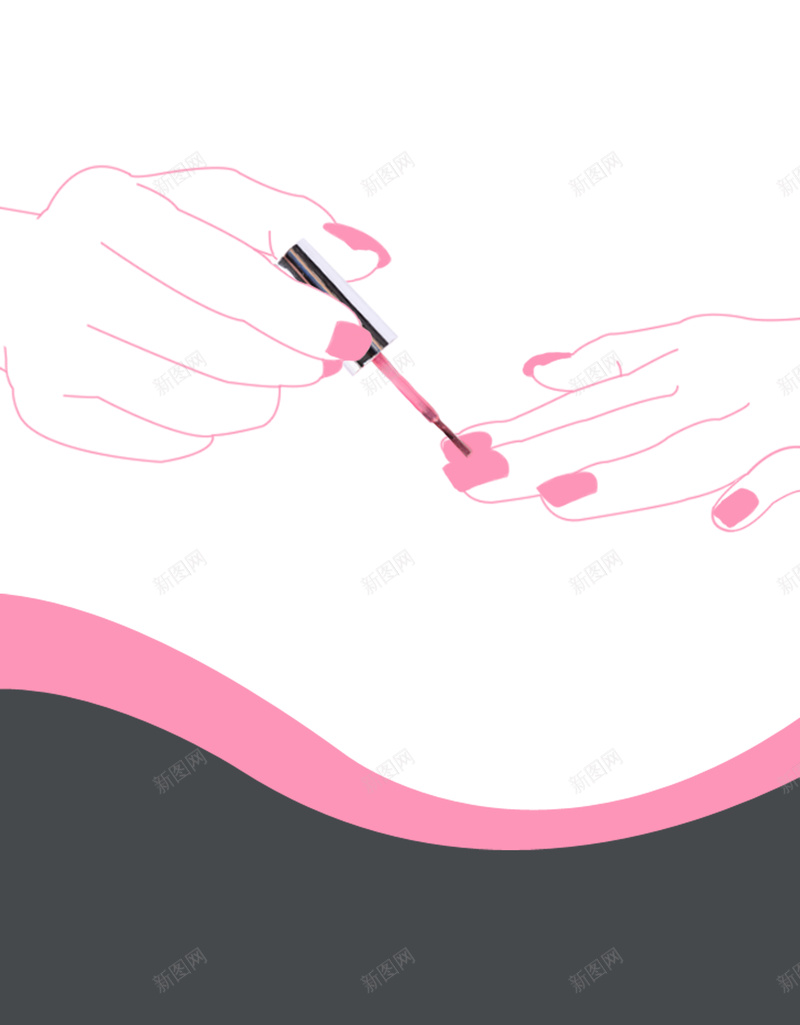 化妆品指甲油海报设计psd设计背景_新图网 https://ixintu.com 美甲 卡通 童趣 手绘