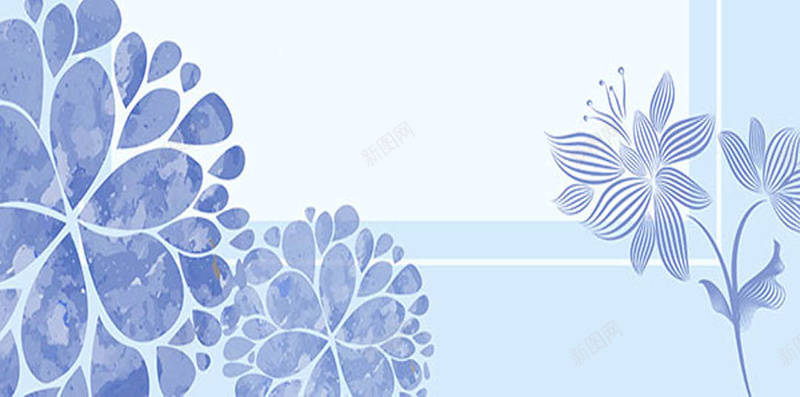 花卉扁平蓝色公司海报H5背景jpg设计背景_新图网 https://ixintu.com 公司 广告 扁平 海报 花卉 蓝色背景 H5背景素材