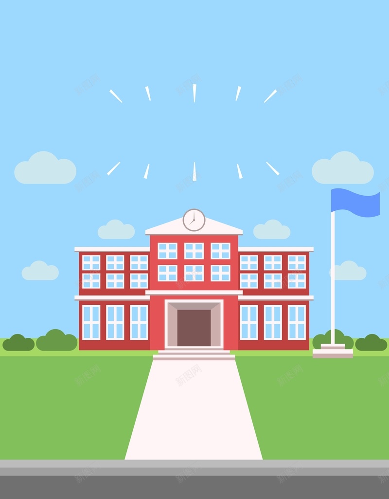 几何学校海报背景eps设计背景_新图网 https://ixintu.com 校园背景 绿地 操场 国旗 小学背景 几何学校海报背景 教室 几何教学楼 学校 学校海报