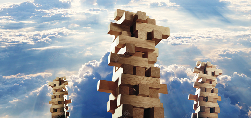 商务科技背景psd设计背景_新图网 https://ixintu.com 海报banner 科技 科幻 商务 蓝天积木