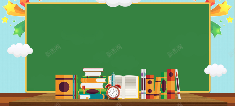 清新简约新学期开学典礼促销bannerpsd设计背景_新图网 https://ixintu.com 新学期 典礼 开学 清新 简约 促销 banner 书本