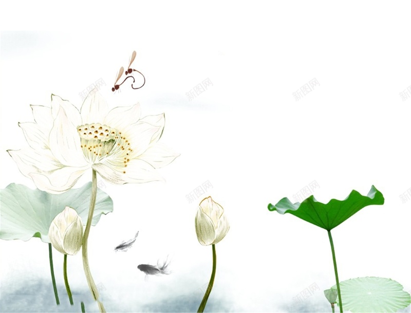 清新手绘荷花荷叶背景素材jpg设计背景_新图网 https://ixintu.com 背景素材 手绘 清新 荷叶 荷花 卡通 童趣