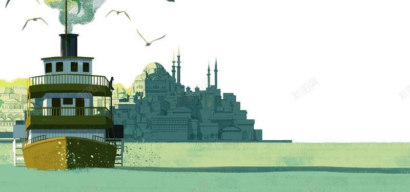 轮船旅游主题背景bannerjpg设计背景_新图网 https://ixintu.com anner 主题 旅游 背景 轮船 banner 手绘 简约 工业 海鸥 温馨