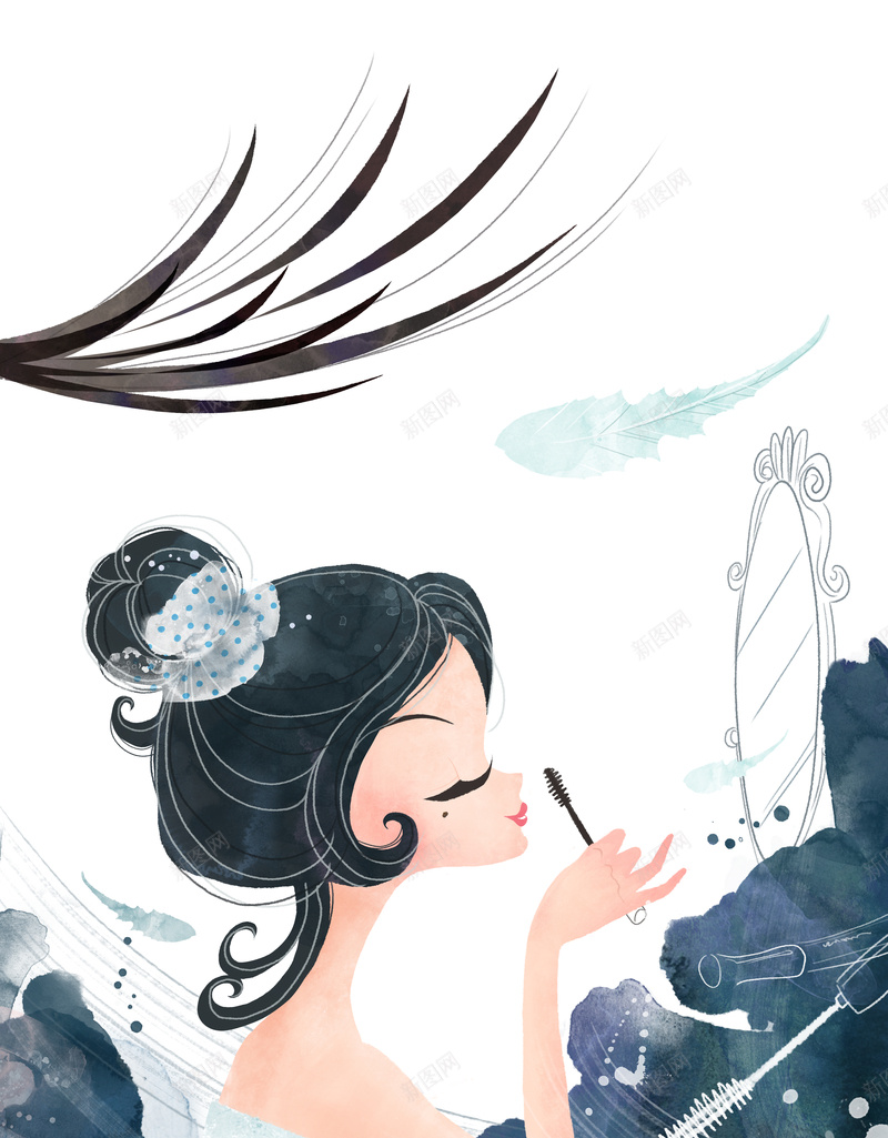 漫画化妆美容照镜子背景素材psd设计背景_新图网 https://ixintu.com 背景素材 照镜子 化妆 漫画 美容 卡通 童趣 手绘