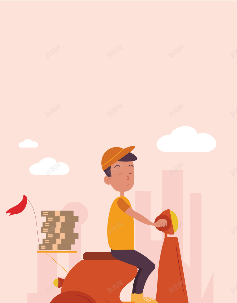 送外卖海报背景素材psd设计背景_新图网 https://ixintu.com 送外卖海报 创意插画 卡通插画 外卖 快餐 快速 骑手 随叫随到