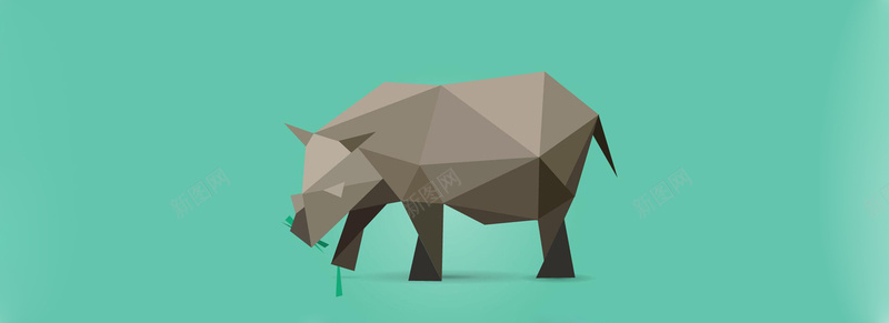 犀牛背景jpg设计背景_新图网 https://ixintu.com 海报banner 几何 动物 卡通 绿色 童趣 手绘