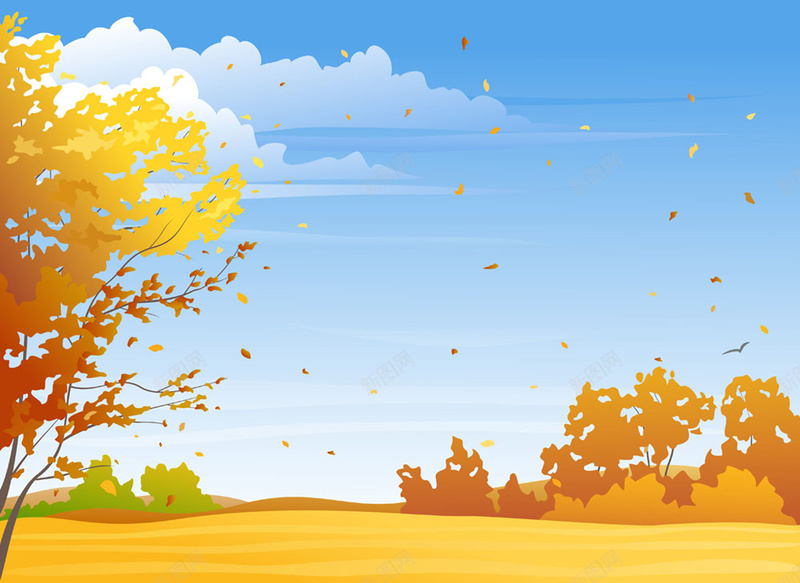 秋天卡通黄色背景模板jpg设计背景_新图网 https://ixintu.com 卡通模板 卡通秋天 黄色 秋天背景 海报 背景 卡通 童趣 手绘