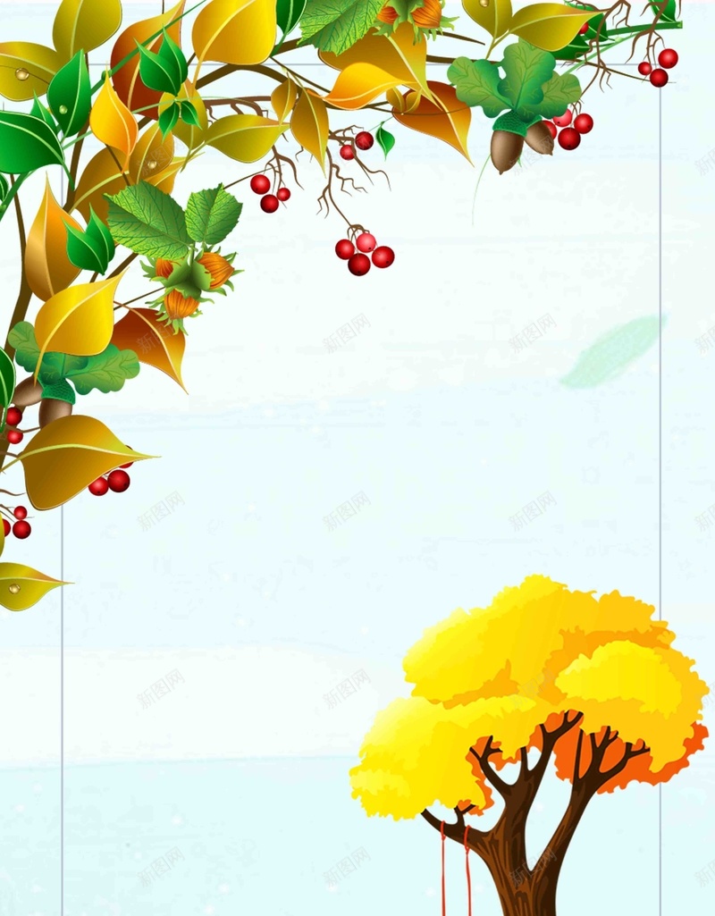 卡通可爱秋季质感唯美jpg设计背景_新图网 https://ixintu.com 卡通 可爱 唯美 秋季 质感 简约 手绘 插画