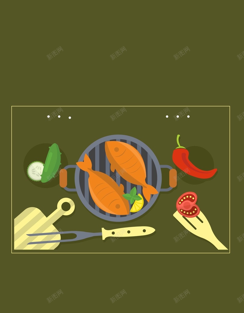 手绘美食BBQ烧烤jpg设计背景_新图网 https://ixintu.com 卡通 手绘 插画 烧烤 美食 BBQ 简约 扁平