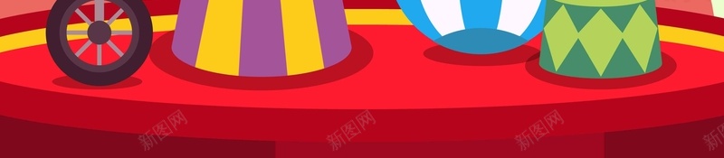 简约游乐场马戏团卡通娱乐红色背景jpg设计背景_新图网 https://ixintu.com 游乐场 马戏团 卡通 小丑 简约 狮子 娱乐 杂技 大象 手绘 插画 可爱 红色背景