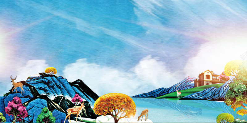 彩绘大气创意房地产宣传海报背景素材psd设计背景_新图网 https://ixintu.com 房地产 高端地产 商业地产 别墅地产 房地产广告 彩绘创意 地产开盘 广告设计 海报背景 激动