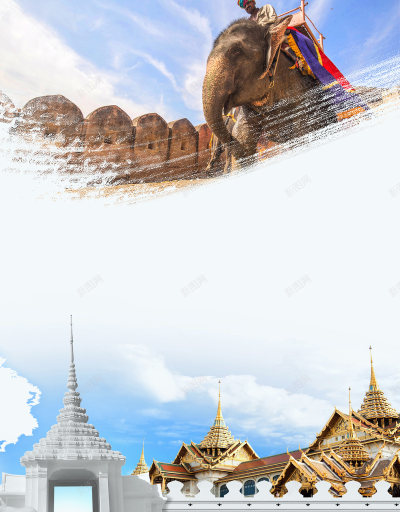 泰国旅游海报背景jpg设计背景_新图网 https://ixintu.com 旅游海报 展板 旅游 泰国 海报 促销 活动 夏季 异国风情