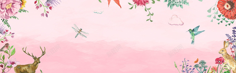 浪漫手绘花背景促销bannerpsd设计背景_新图网 https://ixintu.com 护肤品促销 手绘背景 粉色背景 节日促销 简约 活动促销 banner 全屏首页