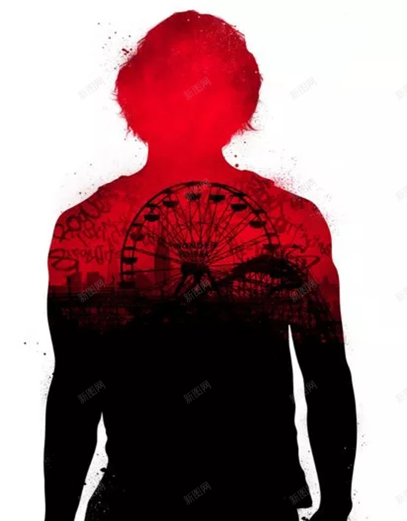 血红背影的摩天轮海报设计psd设计背景_新图网 https://ixintu.com 背影 人物 血红 摩天轮 游乐园 欧式 电影 手绘