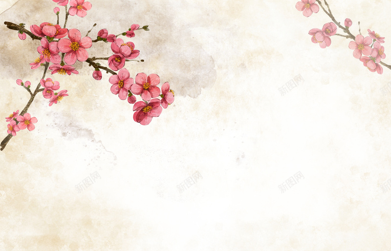 红色手绘玫红背景psd设计背景_新图网 https://ixintu.com 红色 手绘 韩国 玫红 花卉 清新 中国风
