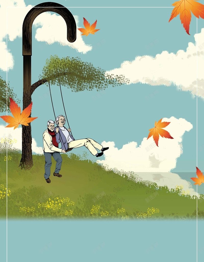 创意简约爱老重阳节psd设计背景_新图网 https://ixintu.com 重阳 重阳节 敬老院 养老院 九月初九 重阳佳节 夕阳红 老年社区 老年文化 关爱老人 老人