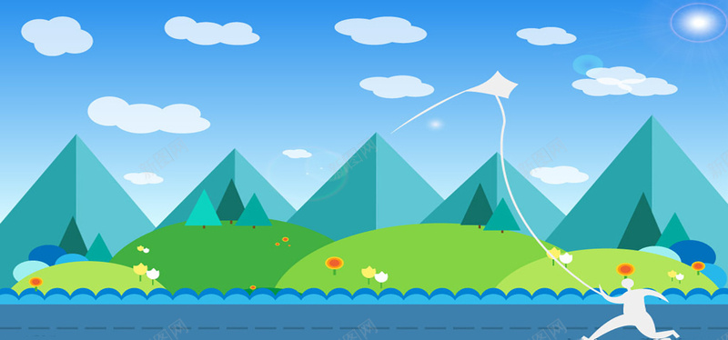 风景卡通手绘背景jpg设计背景_新图网 https://ixintu.com 儿童 卡通 手绘 童趣 风景 欢乐 激情 天空 奔跑