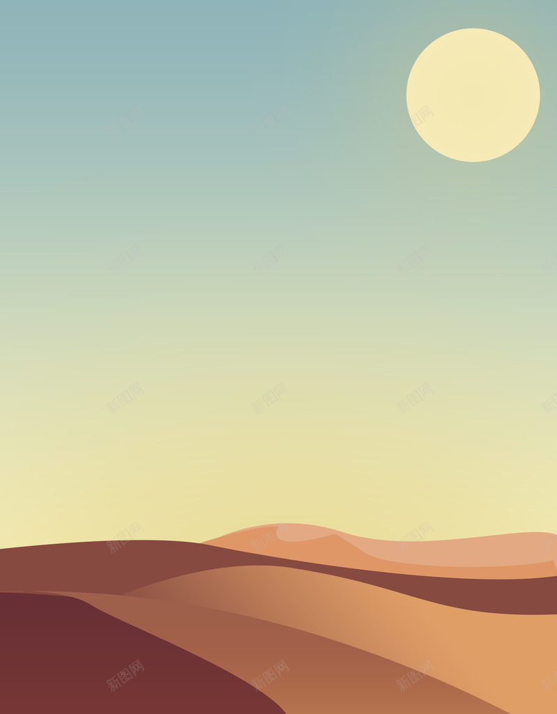 手绘卡通创意户外海报背景素材psd设计背景_新图网 https://ixintu.com 创意 卡通 夕阳 户外 手绘 沙漠 夏季 小清新 海报
