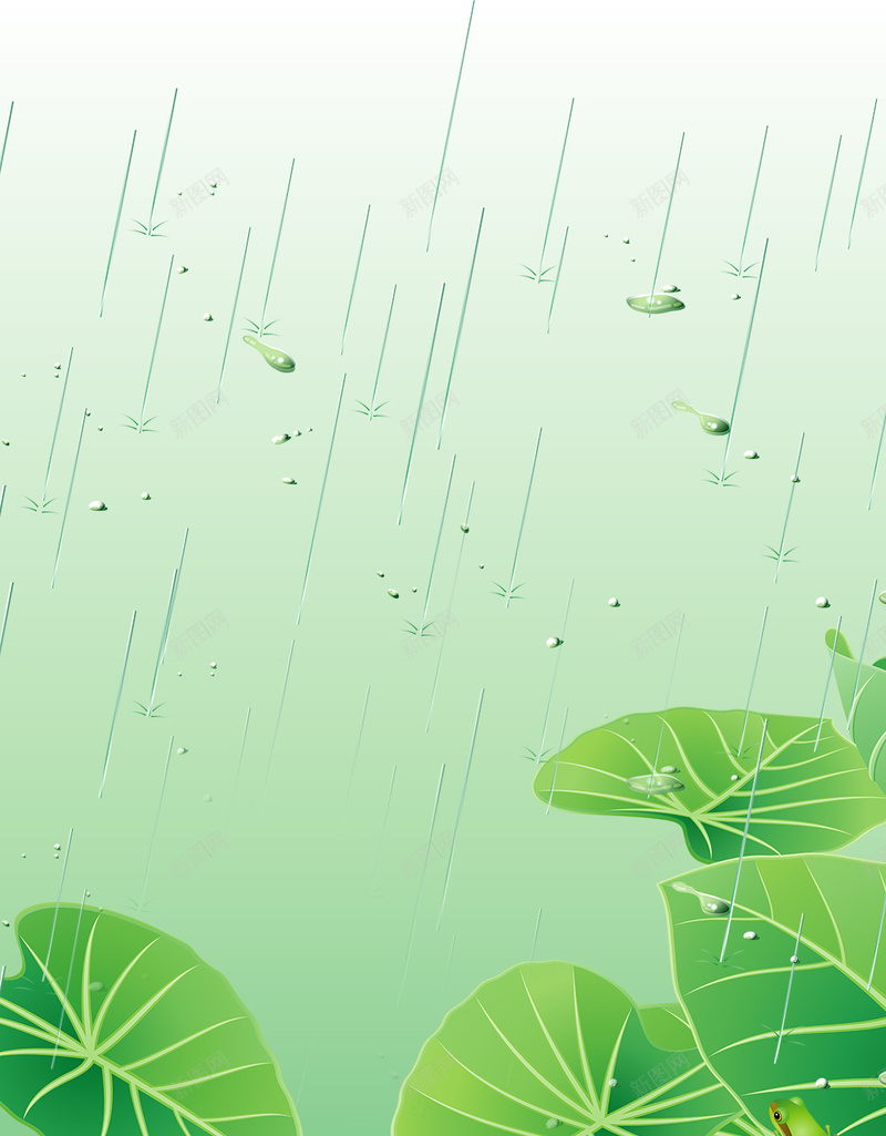 绿色简约淡雅荷塘h5背景图psd设计背景_新图网 https://ixintu.com 文艺 清新 简约 绿色 荷塘 青蛙 荷叶 夏季 h5