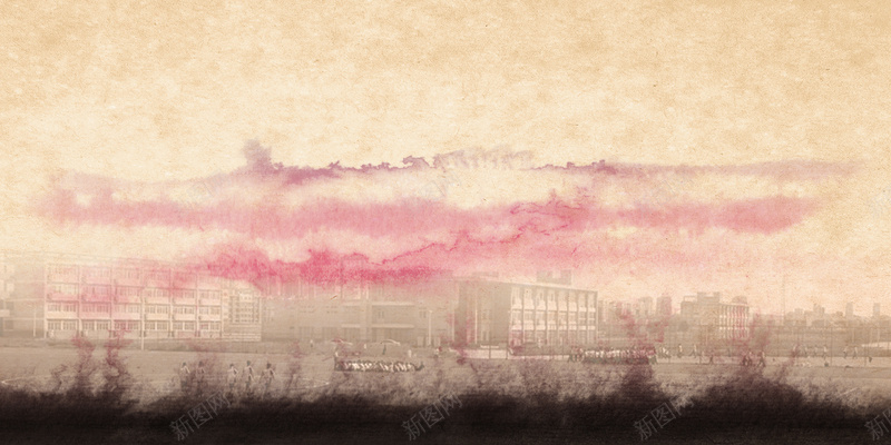 中国风怀旧大气背景jpg设计背景_新图网 https://ixintu.com 匆匆那年 怀旧风 同学情 学校 中国风