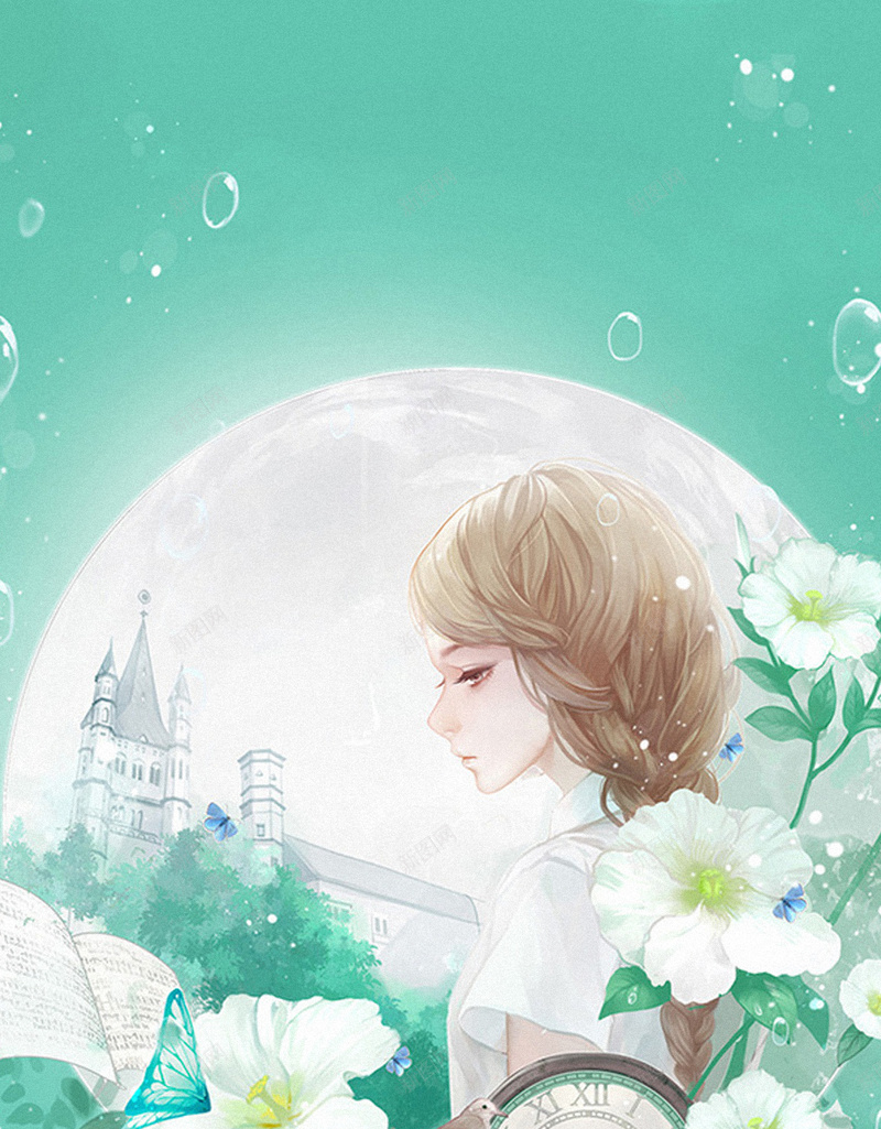 唯美卡通H5背景jpg设计背景_新图网 https://ixintu.com 文艺 小清新 浪漫 花卉 唯美 H5背景 卡通 H5 h5 童趣 手绘