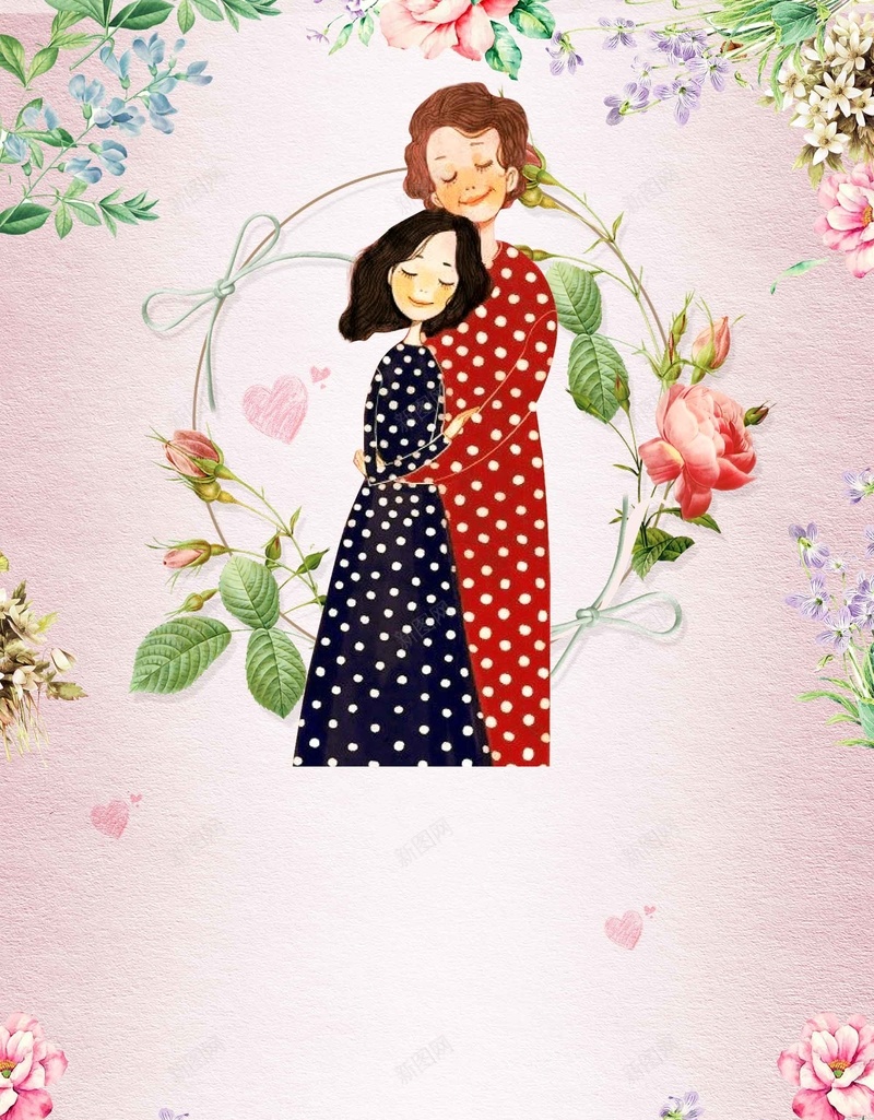 手绘母亲节插画宣传海报背景模板psd设计背景_新图网 https://ixintu.com 手绘 母亲节 插画 宣传 海报 背景模板 节日 活动