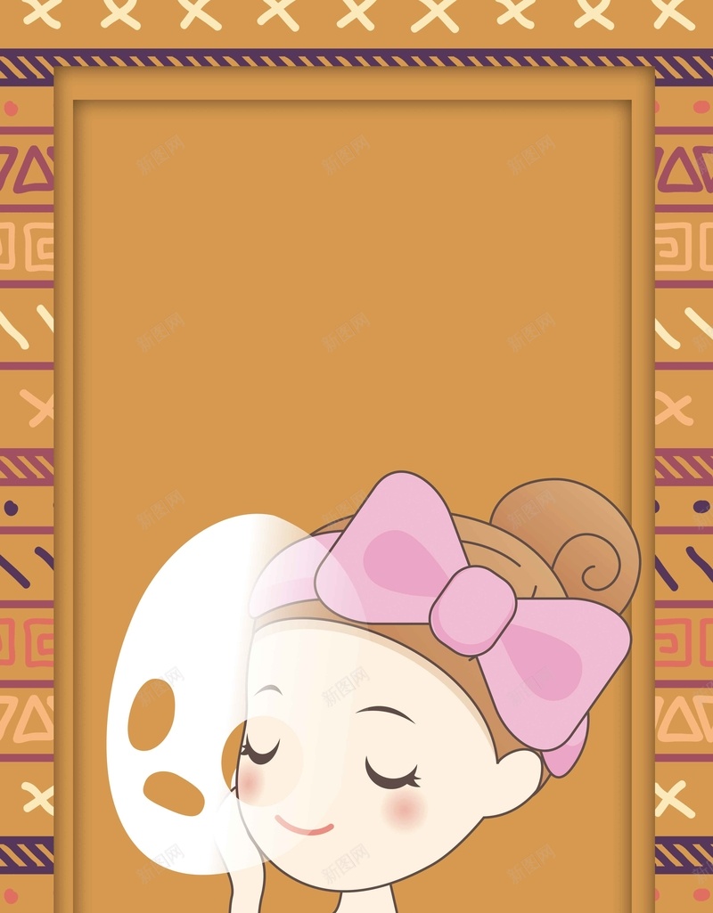简约小清新美容店jpg设计背景_新图网 https://ixintu.com 可爱女孩 手绘插画 小清新 美容店 简约 面膜 卡通 美容