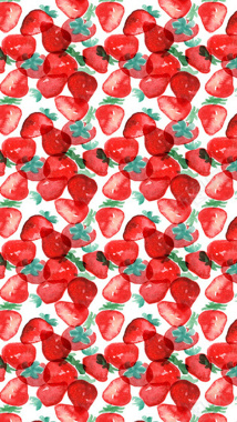 红色草莓卡通H5背景背景