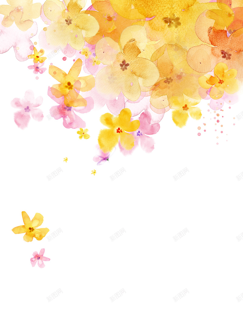 秋天落花背景图jpg设计背景_新图网 https://ixintu.com 秋天 落花 黄色 白色 白底忧伤