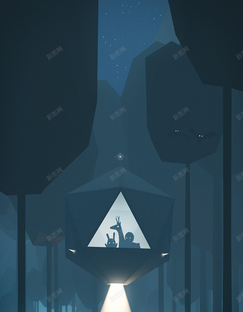 夜晚神秘外星人背景图jpg高清背景_新图网 https://ixintu.com 夜晚 森林 飞船 外星人 黑色 H5 h5 扁平 渐变 几何
