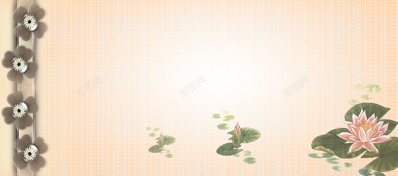 手绘荷花背景psd设计背景_新图网 https://ixintu.com 海报banner 卡通 小花 手绘 荷花 童趣